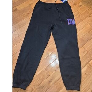 NFL Ultra Game New York Giants Joggers Mens XL Black Comfort Fit Sweatpants NWT